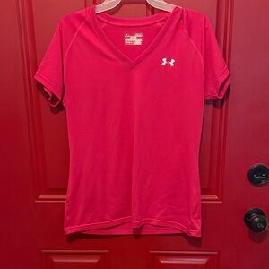 Under Armour Bright Pink V-Neck Tee